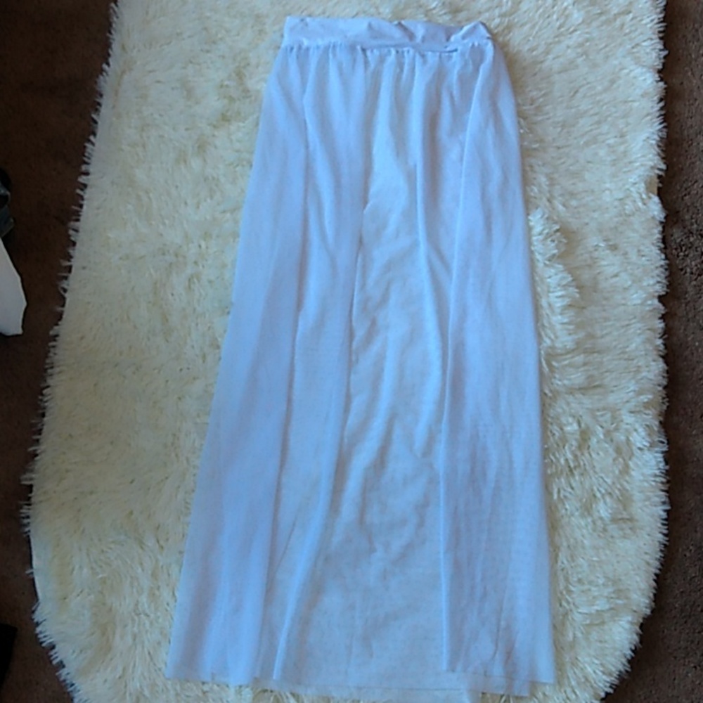 White Sheer Swimsuit Cover Up Skirt Gem